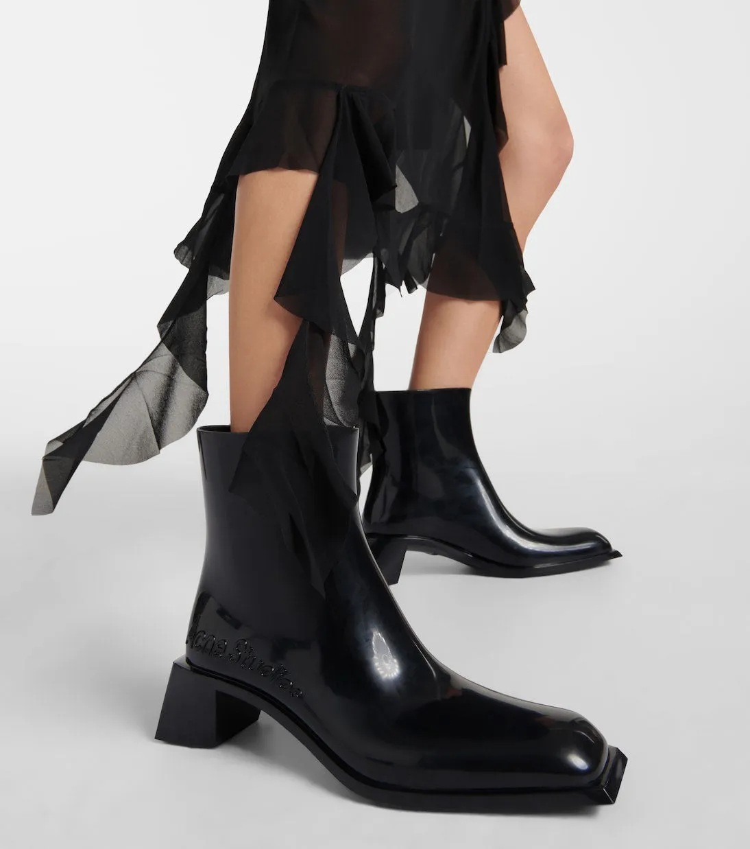 Acne Studios Logo Soap Ankle Boots, Black