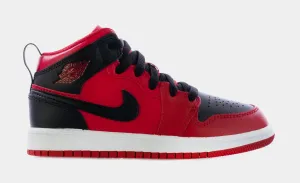 Air Jordan 1 Mid Preschool Lifestyle Shoe (Red/Black)