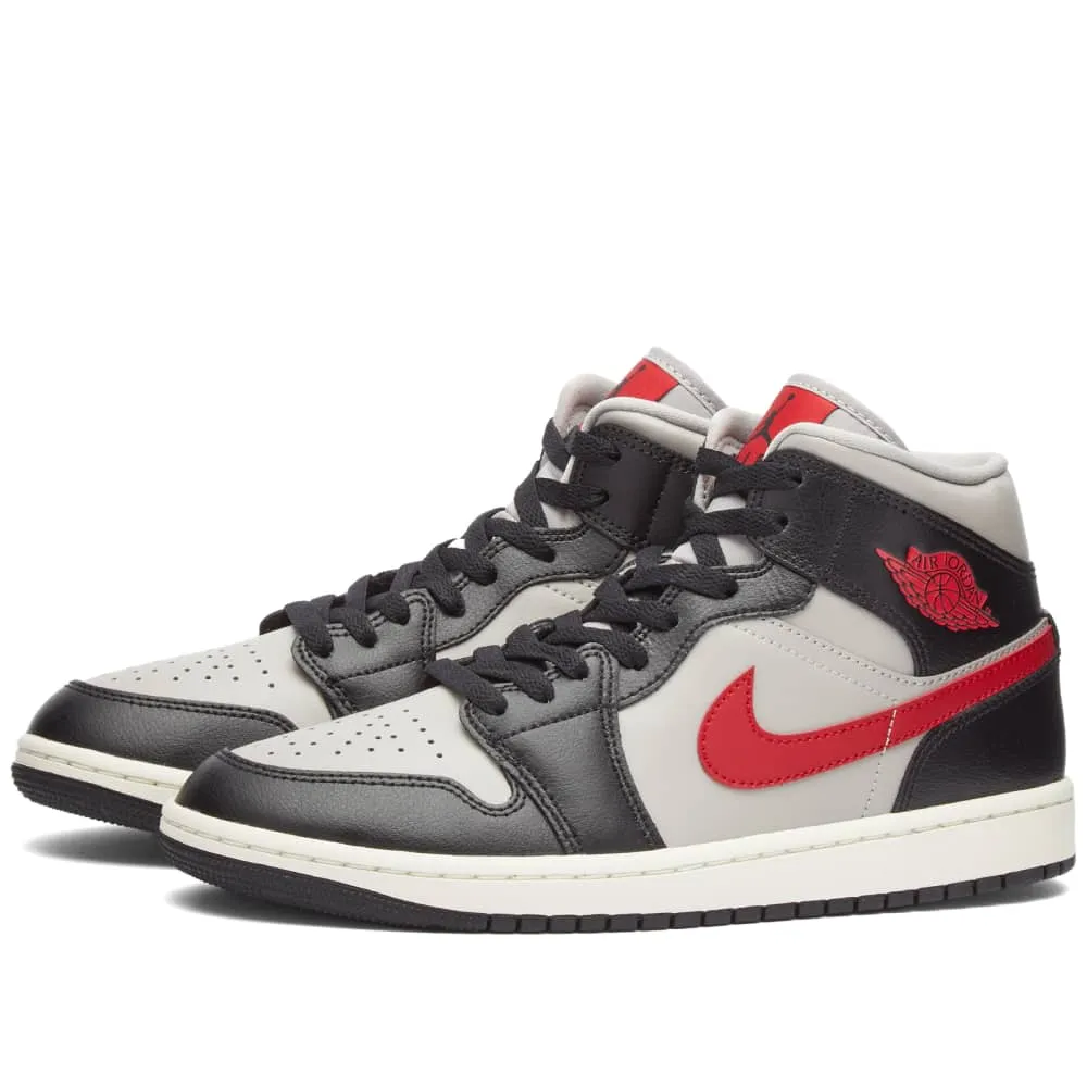 Air Jordan 1 Mid W sneakers, white/black/red