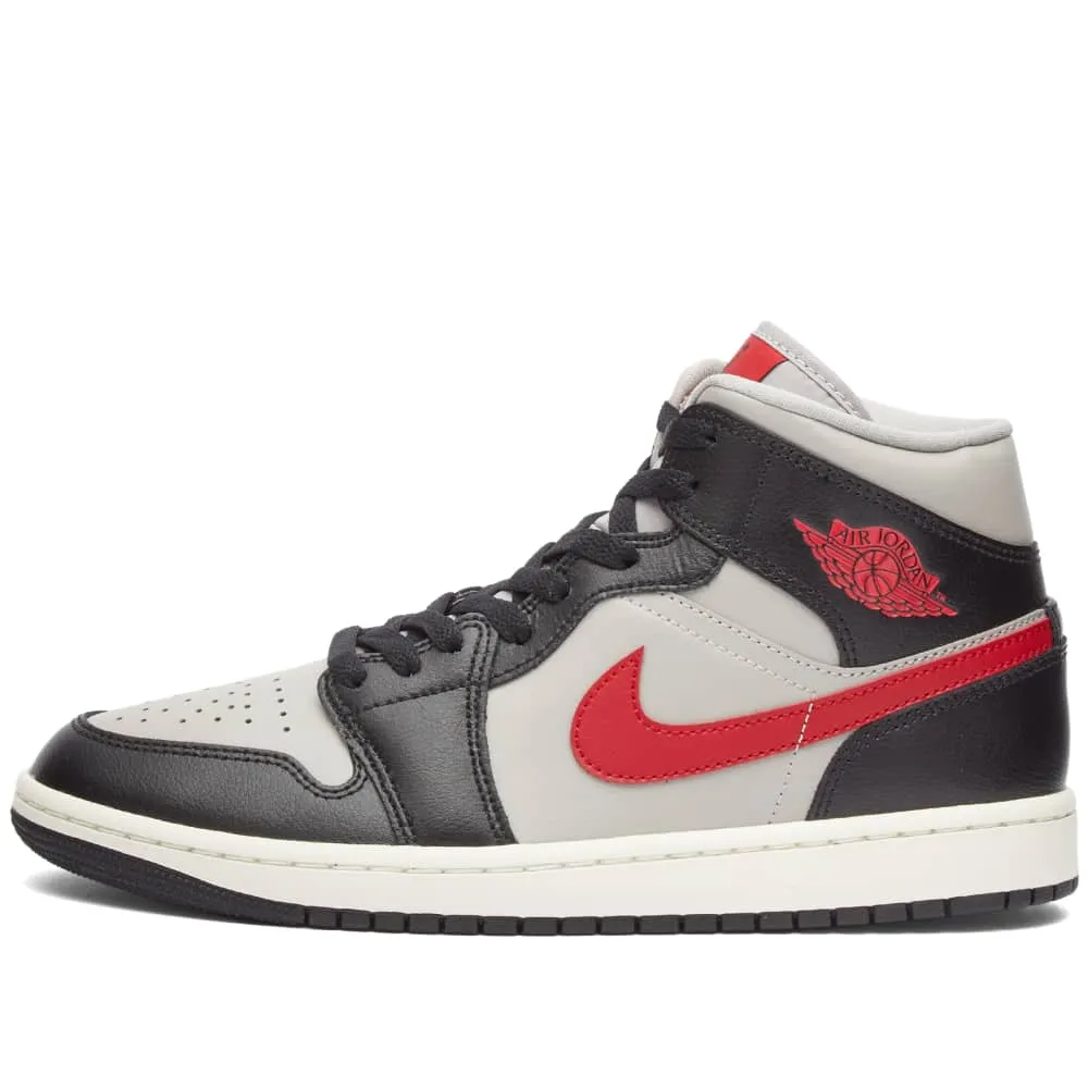 Air Jordan 1 Mid W sneakers, white/black/red