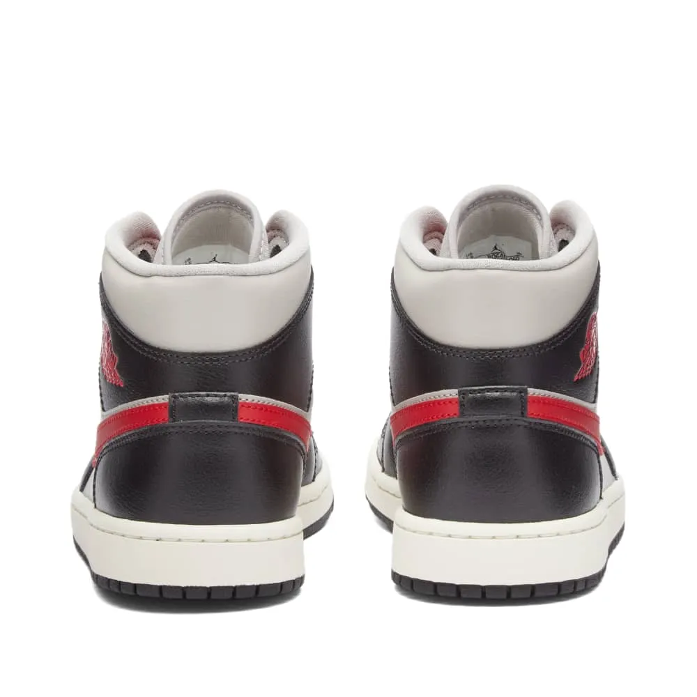 Air Jordan 1 Mid W sneakers, white/black/red