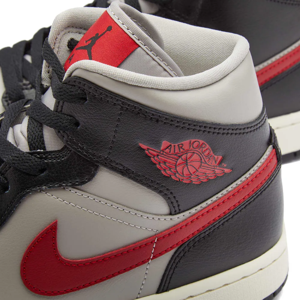 Air Jordan 1 Mid W sneakers, white/black/red