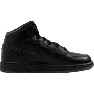 Air Jordan 1 Retro Mid GS Triple Black Sneakers, black