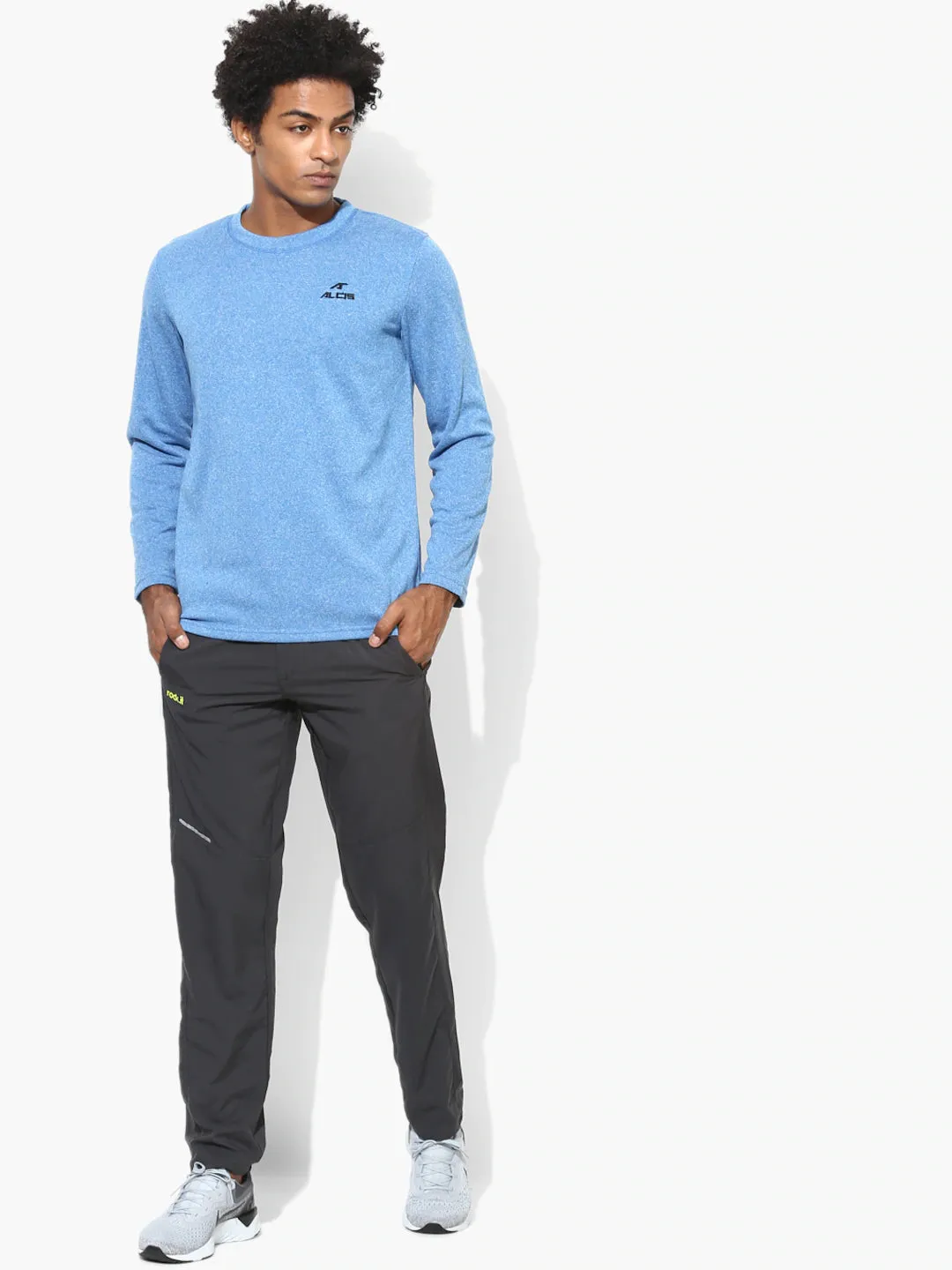 ALCIS Men Solid Blue Sweatshirt