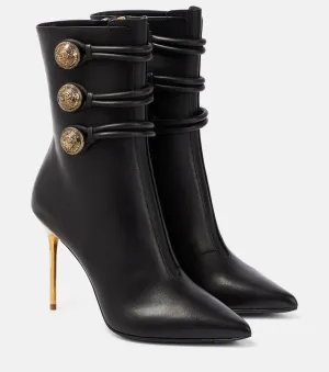 Alma Balmain leather ankle boots, black