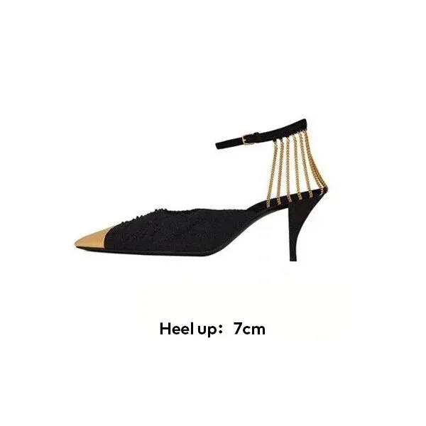 Amozae  All-Match Sandals Closed Heel Comfort Shoes For Women shoes   Multi Layered Chain Anklets for Women Fashion High Heels Personali