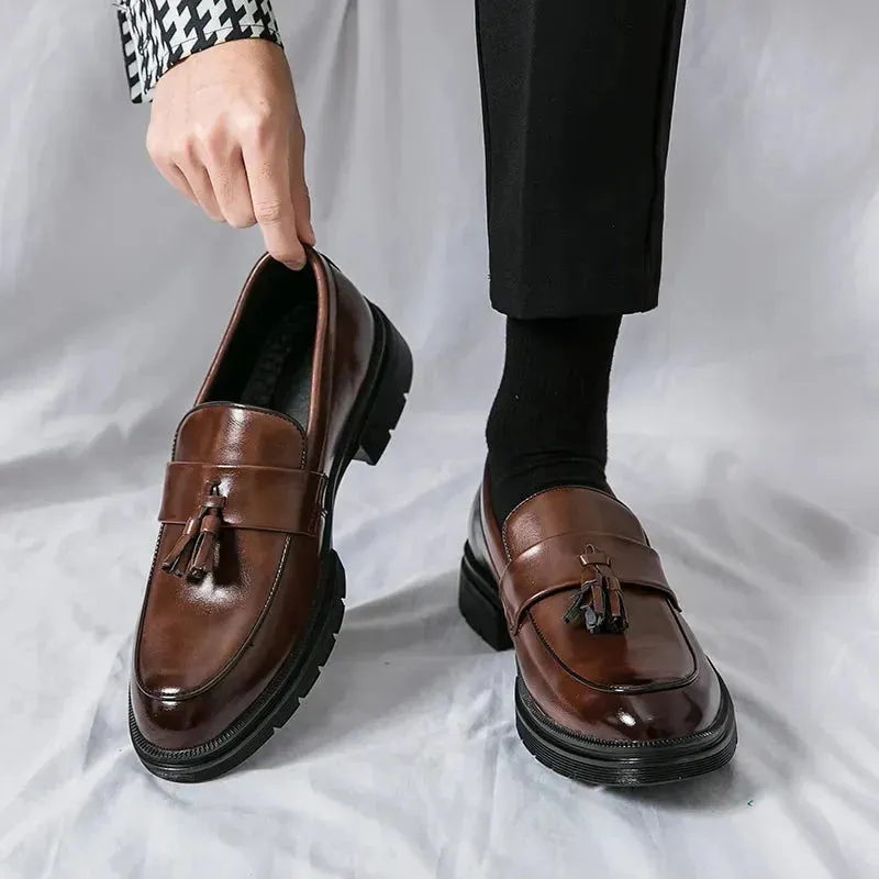 Amozae- Gwanak Faux Leather Tassel Loafers