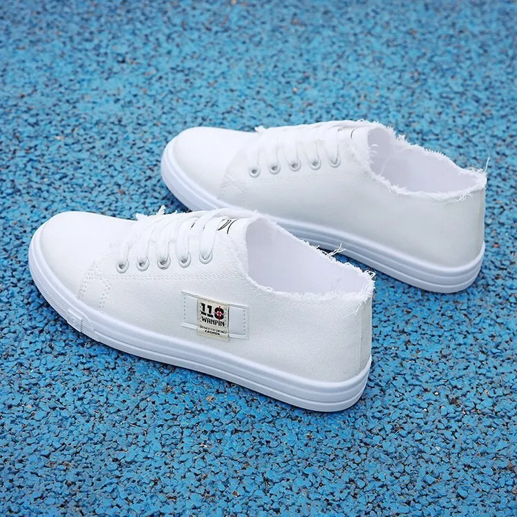 Amozae Women Casual Shoes New Spring Women Shoes Fashion Embroidered White Sneakers Breathable Flower Lace-Up Women Sneakers