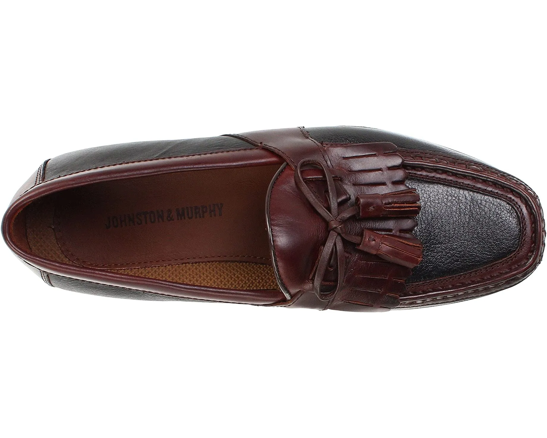 Aragon Kiltie Tassel Loafer Johnston & Murphy, black/burgundy