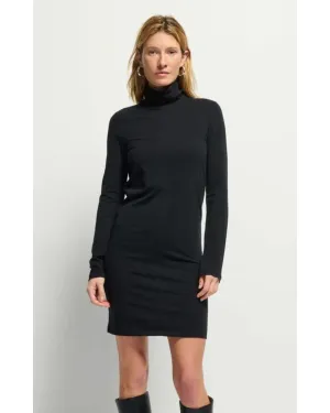 Astrid Turtleneck Dress Jet Black