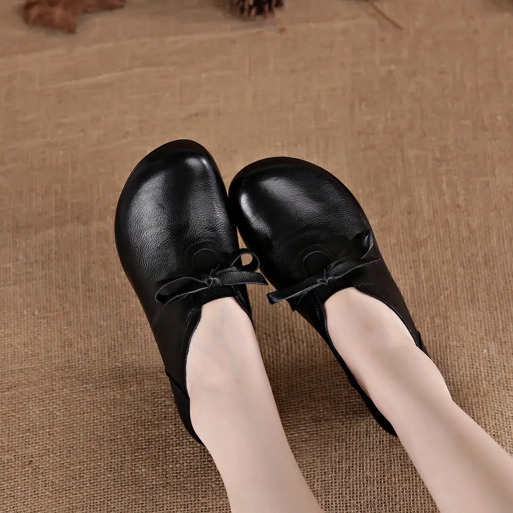 Autumn Winter Casual Retro Handmade Leather Women's Shoes | Gift Shoes