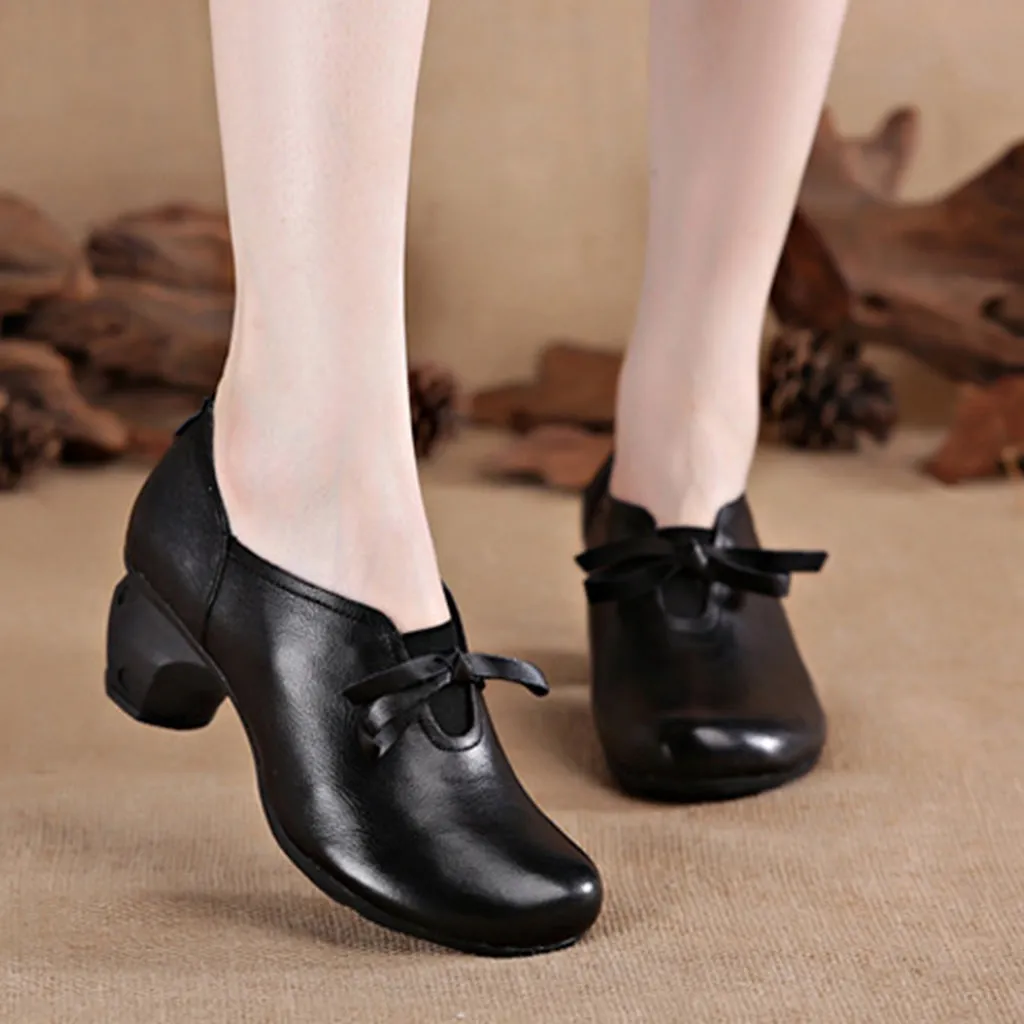 Autumn Winter Casual Retro Handmade Leather Women's Shoes | Gift Shoes