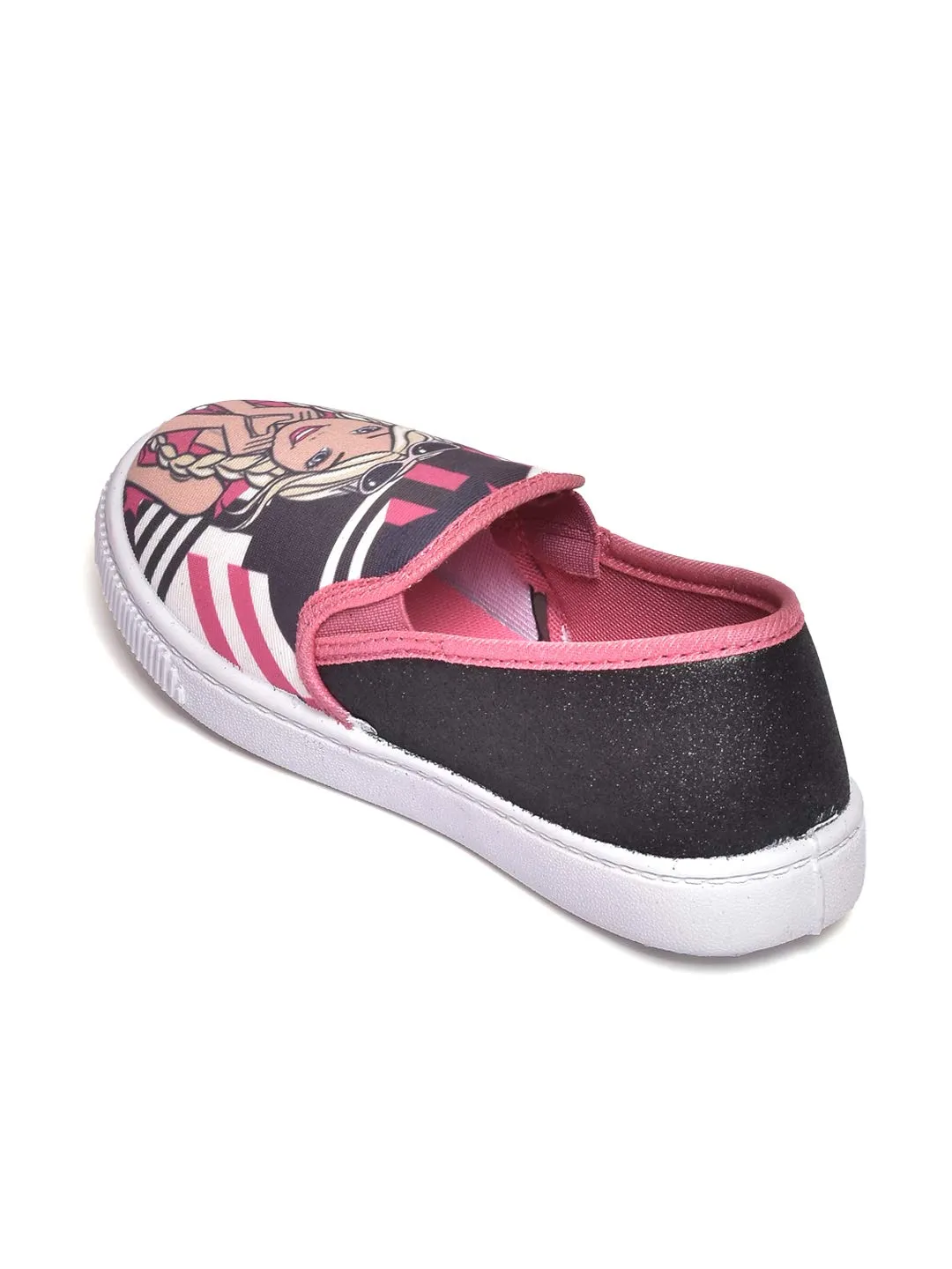 Barbie by toothless Barbie Kids Girls Canvas Shoes by Toothless Black Walking Shoes - 1 Kids UK (33 EU) (2 Kids US) (BBPGCS2639-BLACK)