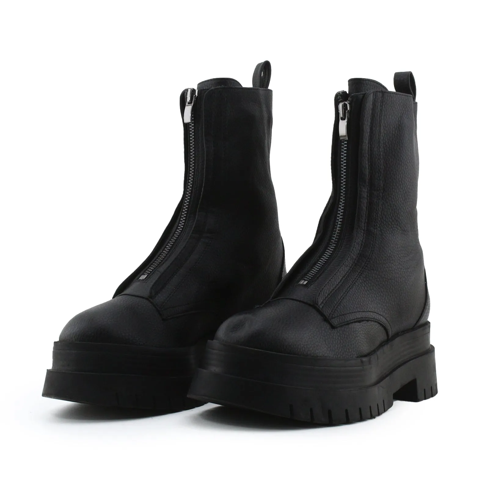 Bershka Zipper Ankle Boots | 100% Authentic Leather