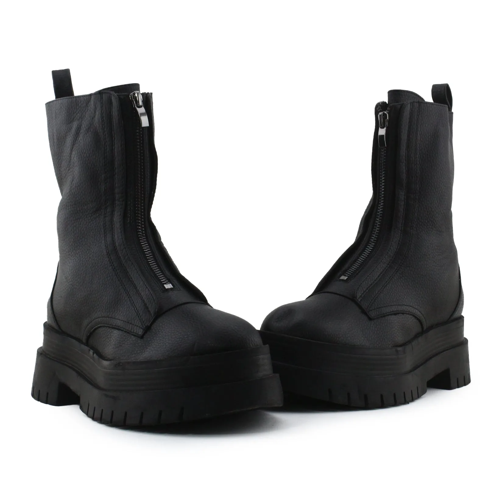 Bershka Zipper Ankle Boots | 100% Authentic Leather