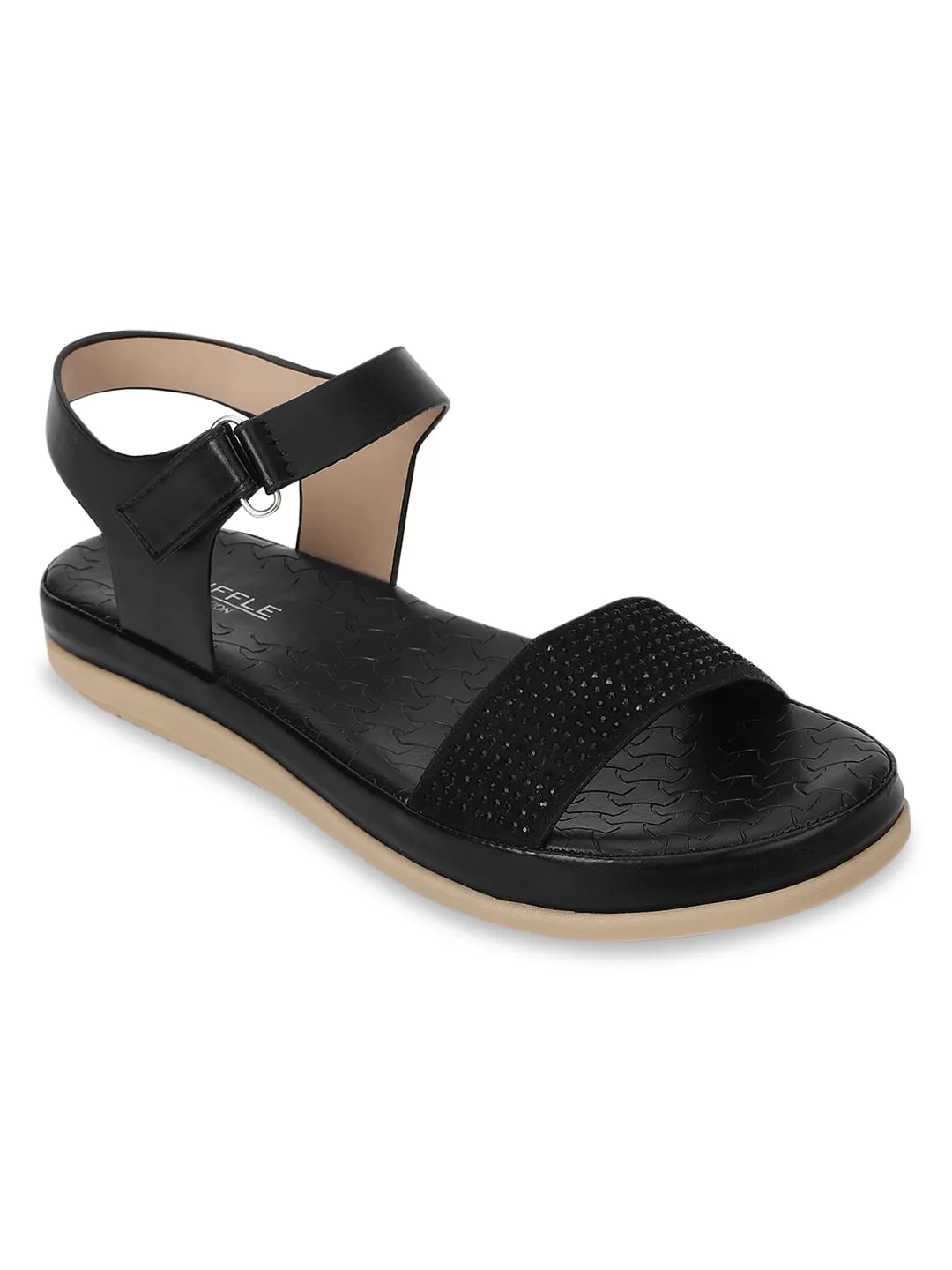 Black PU Slip-On Sandal (TC-ST-016-BLK)