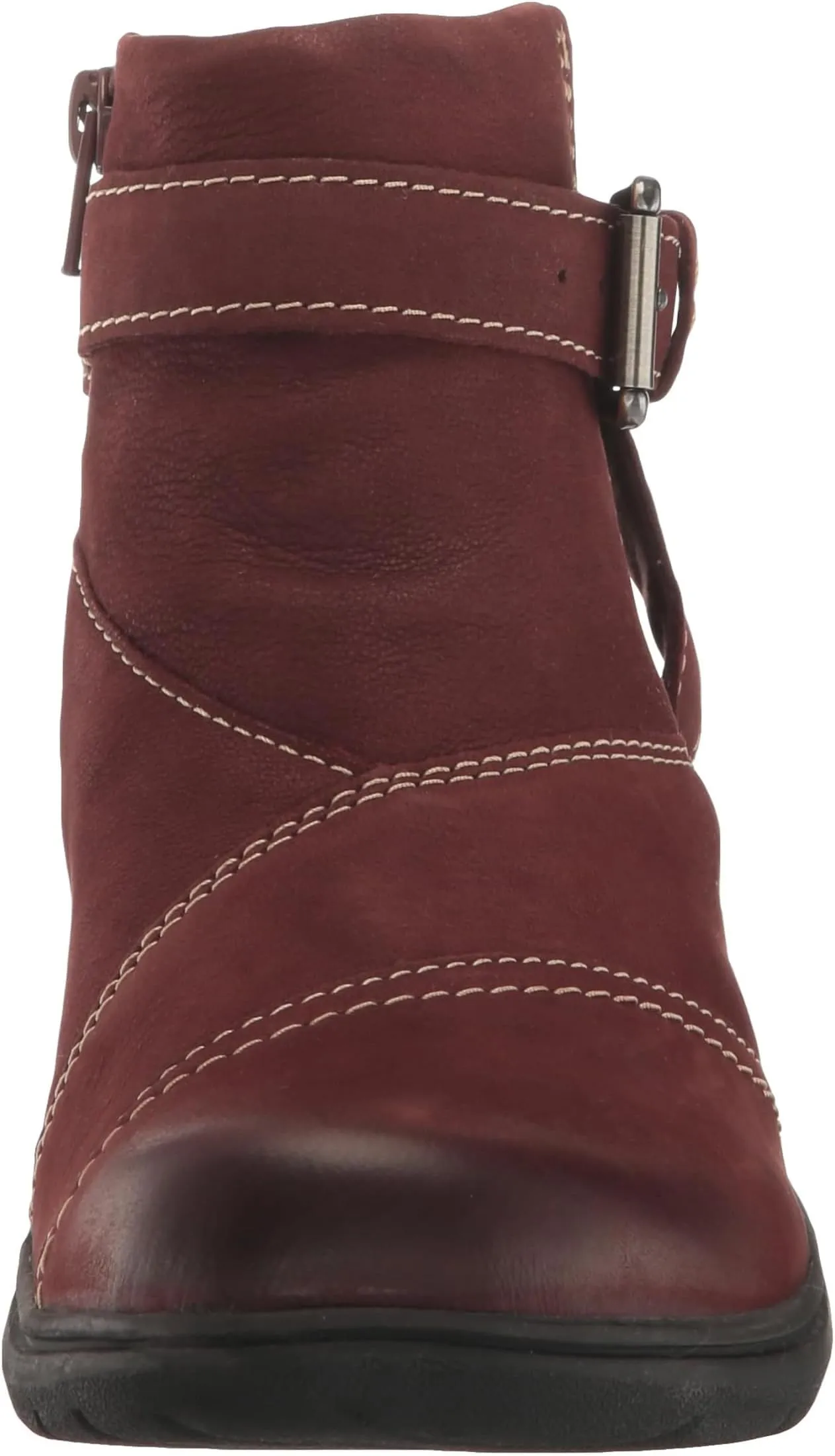 Carleigh Dalia Clarks Ankle Boots Burgundy Nubuck