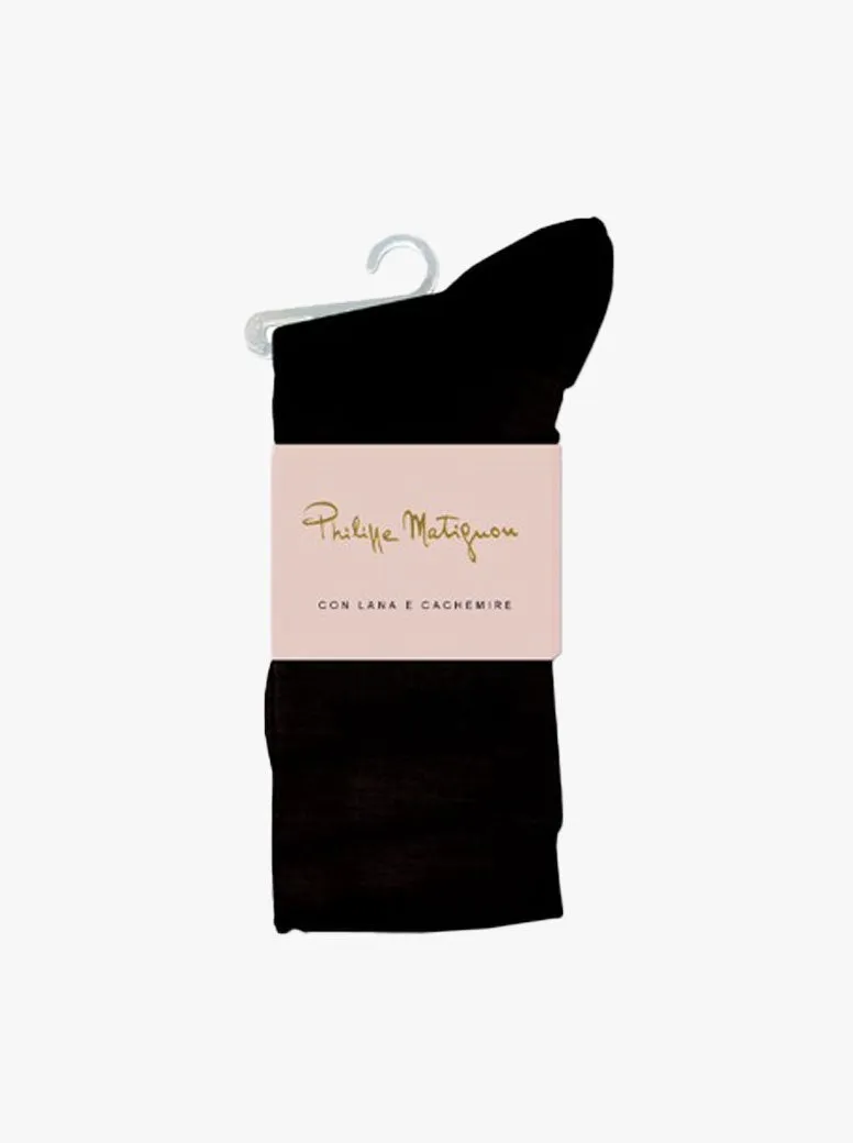 Cashmere knee-high black