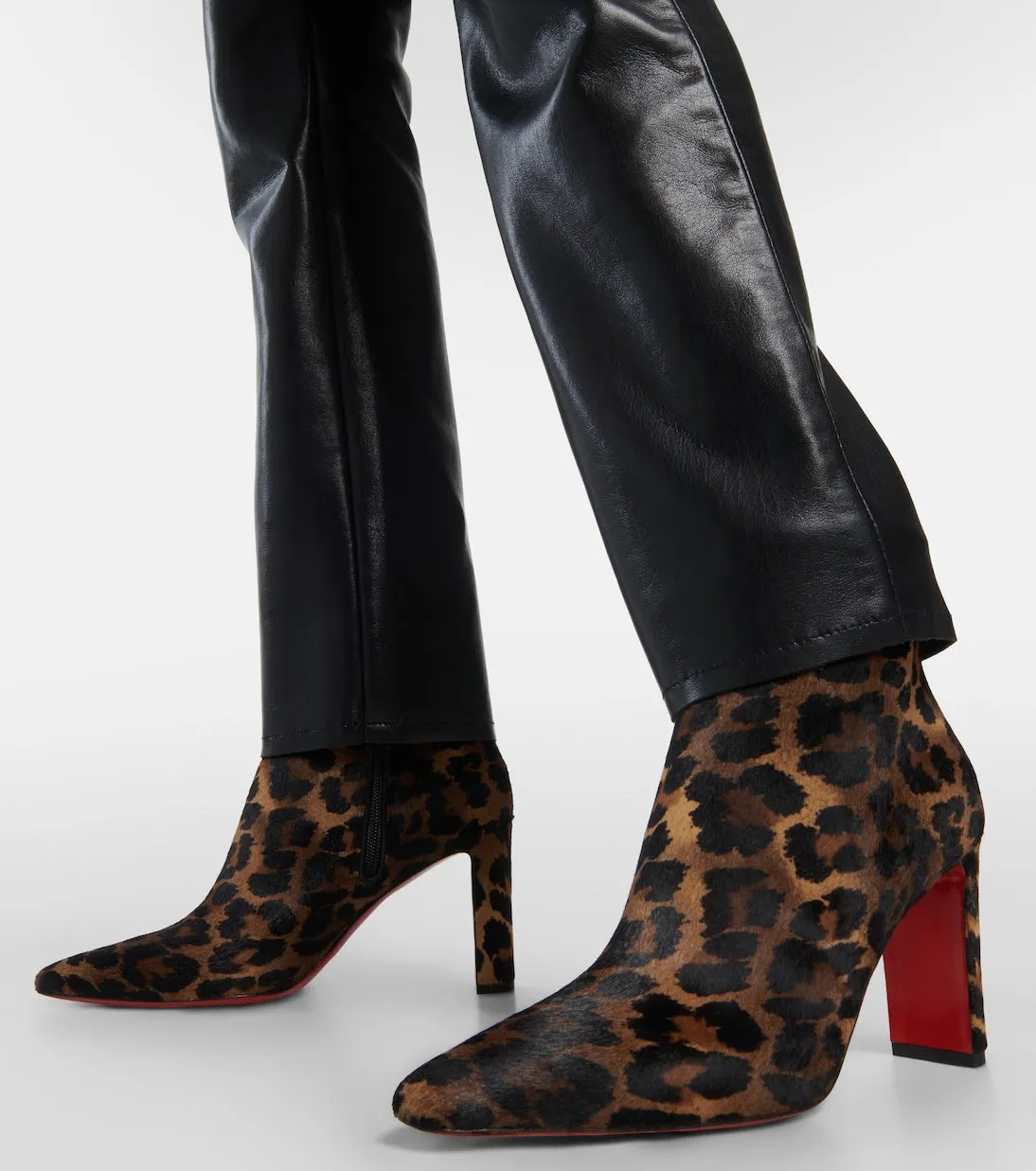 Christian Louboutin suprabooty 85 leopard print ankle boots, brown