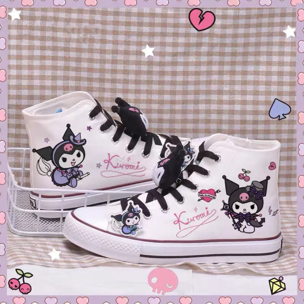 Couple Women Men Kawaii Student High Top Canvas