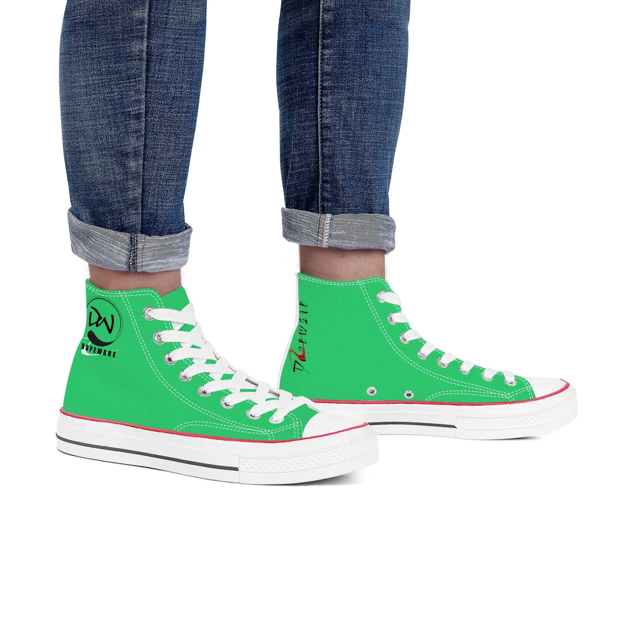 D70 High Top Canvas Shoes - Green