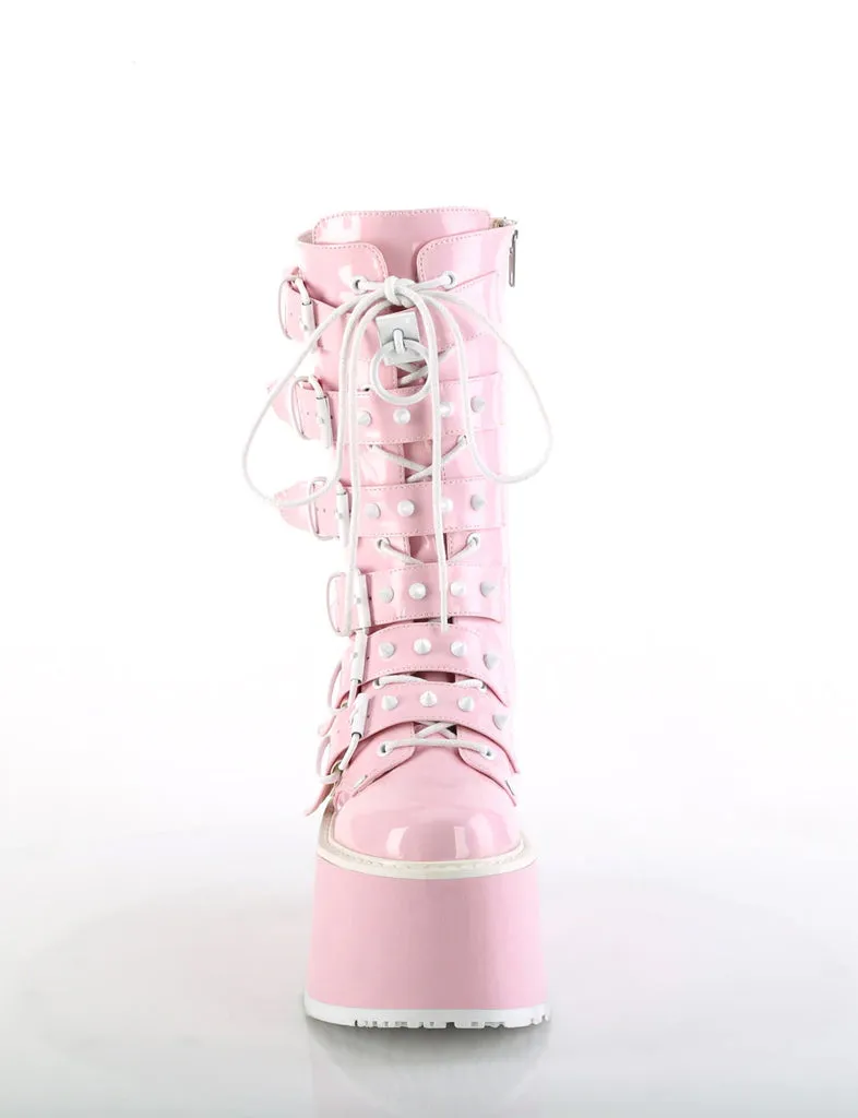 DEMONIA DAMNED-225 - PINK HOLOGRAM VEGAN LEATHER ✰ PRE ORDER ✰