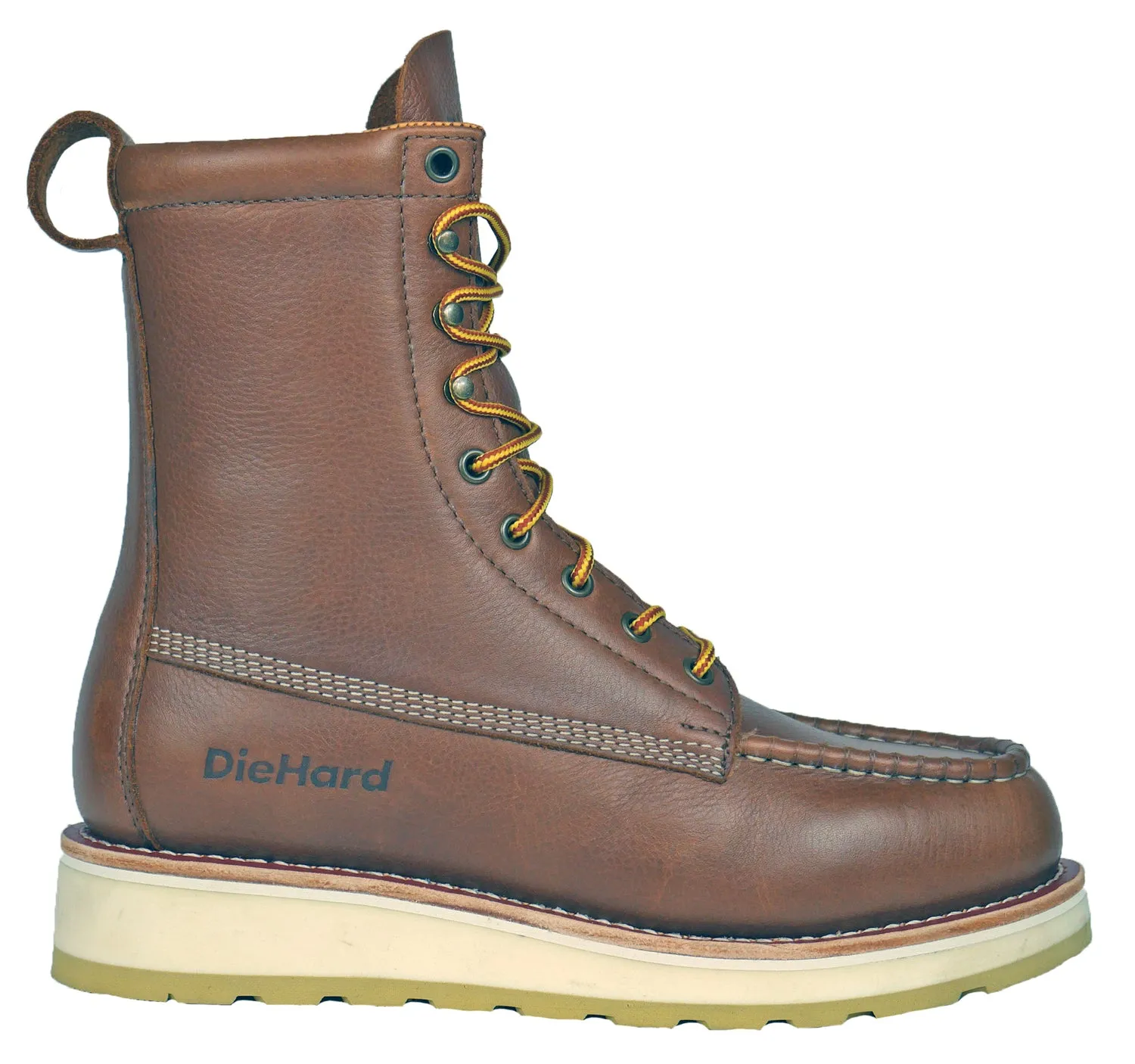 DieHard Mens Malibu Soft Toe Rust Leather Tumbled USA Work Boots