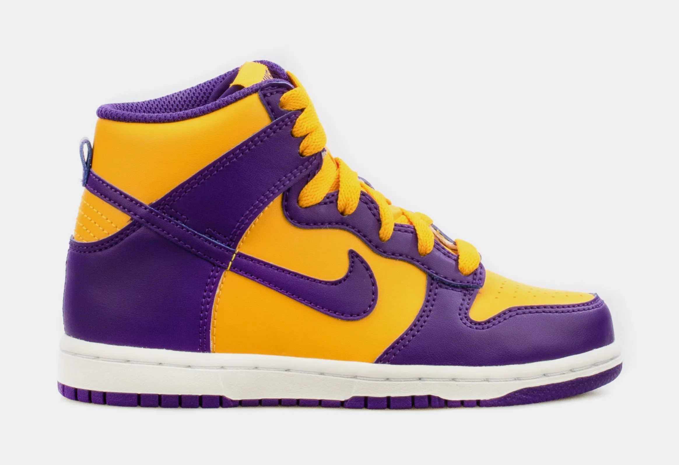 Dunk High Lakers Preschool Lifestyle Shoes (Purple/Yellow)