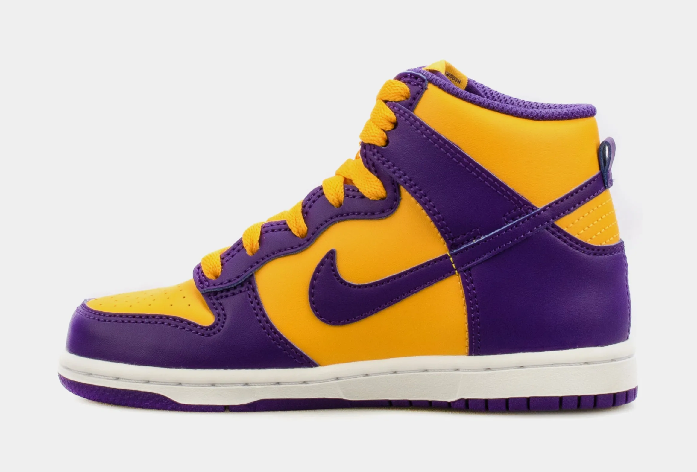 Dunk High Lakers Preschool Lifestyle Shoes (Purple/Yellow)