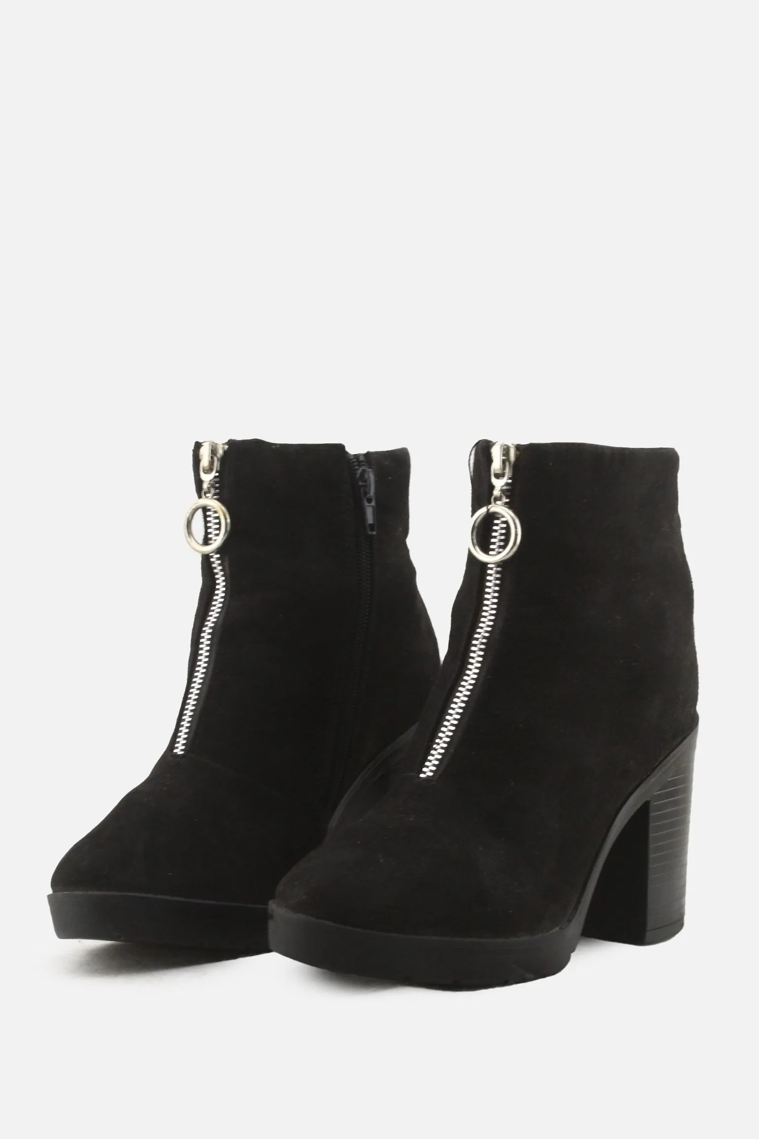 European Brand Zipper Platform Boots | Suede