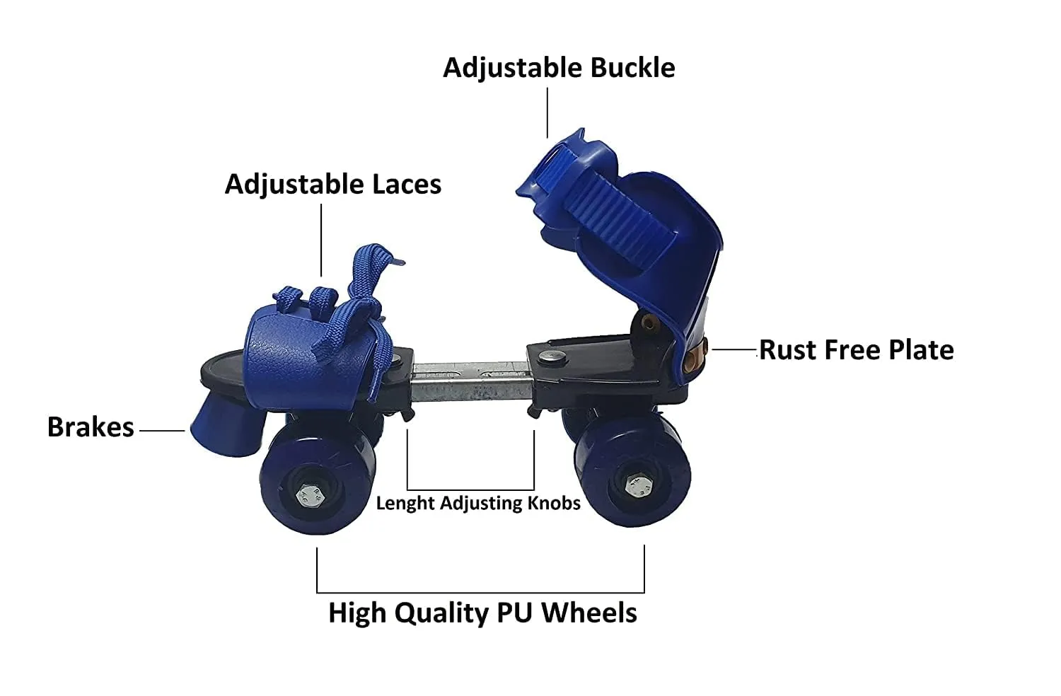 Famous Quality® Roller Skates for Kids Age Group 4-12 Years Adjustable Inline Skating Shoes with School Sport - Multi Color (Offer 1 Year Warranty)