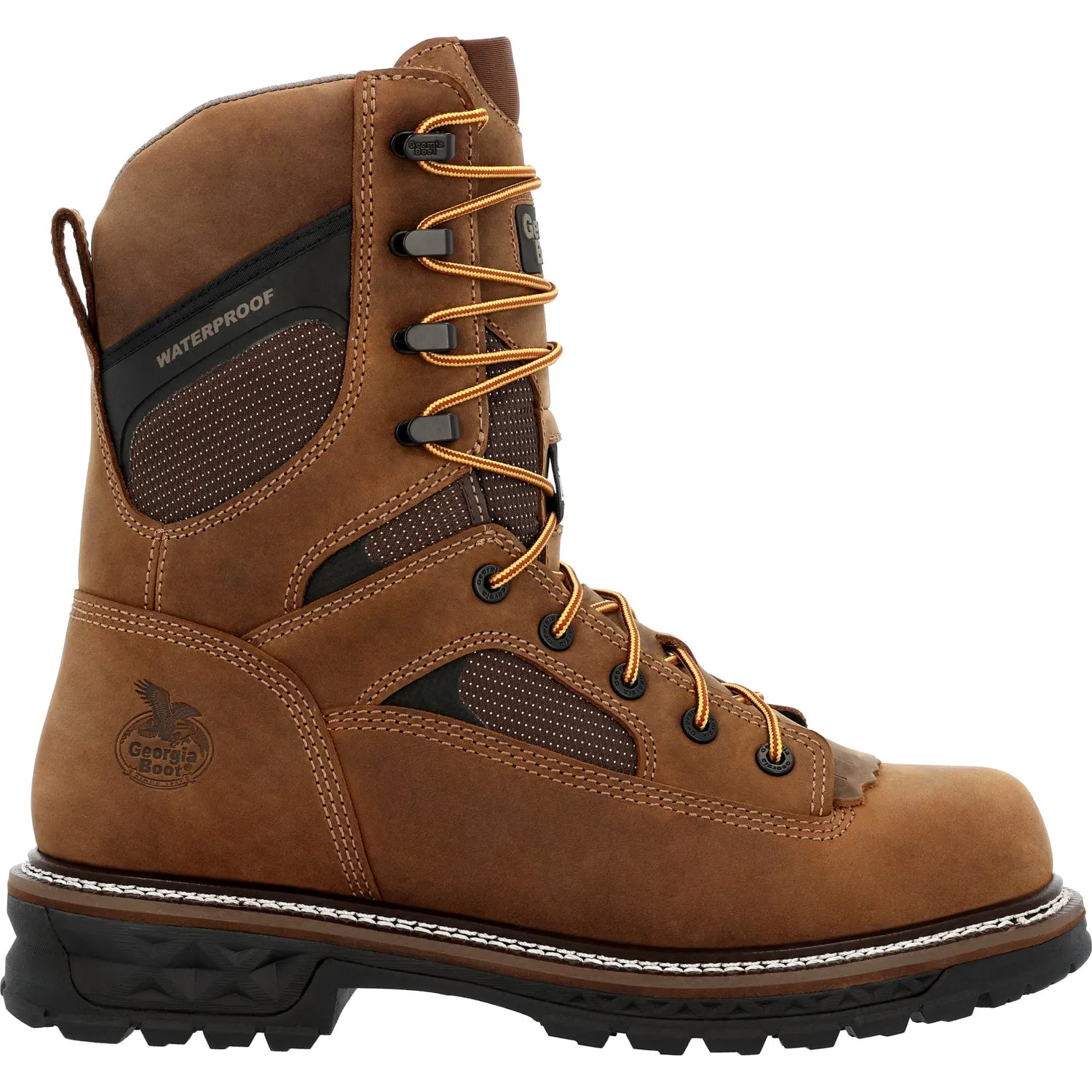 Georgia Mens LTX Logger 9in WP Brown Leather Work Boots