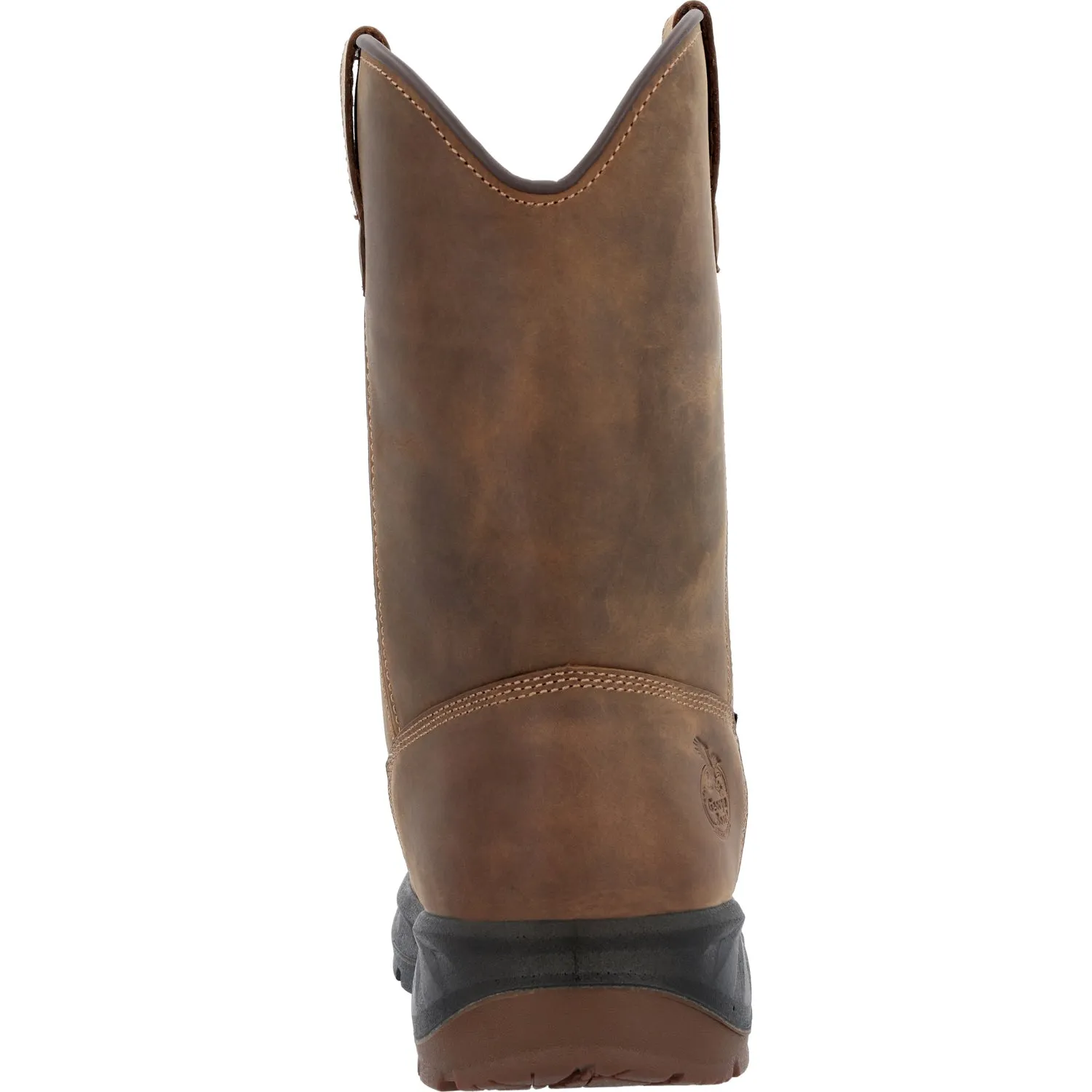 Georgia Mens OT Waterproof Pull On Brown Leather Work Boots