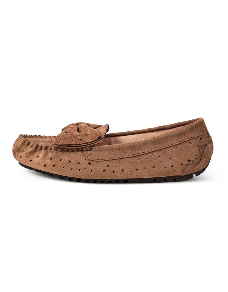 Handmade Retro Suede Hollow Loafers for Women