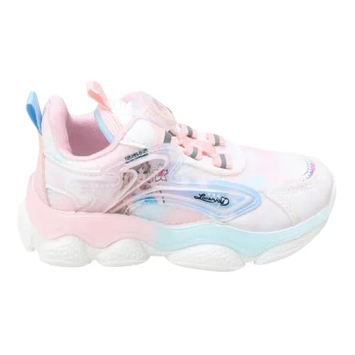 Hopscotch Girls Mesh Text Print Athletic Shoes in Pink Color, UK:9 (TZR-4576000)