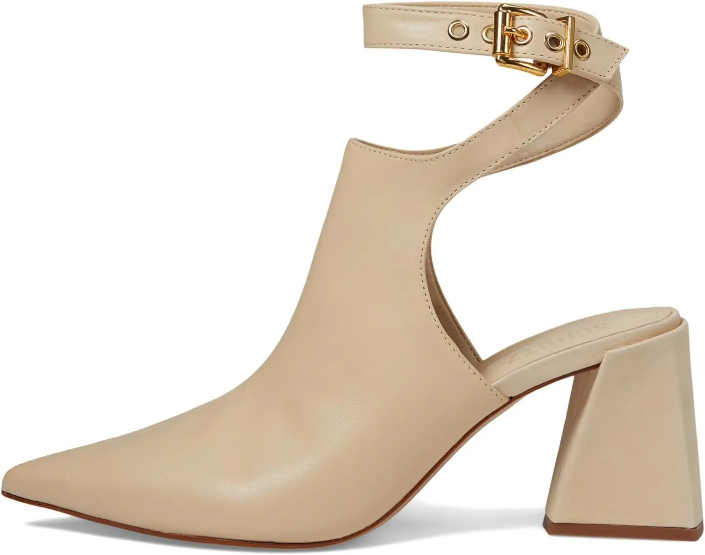 Kala Schutz Heeled Ankle Boots in Eggshell