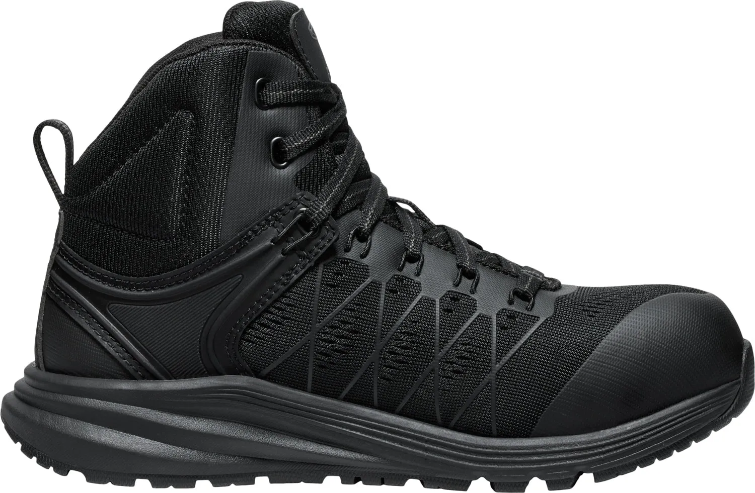 Keen Utility Womens Vista Energy Mid ESD CT Black/Black Synthetic Work Boots