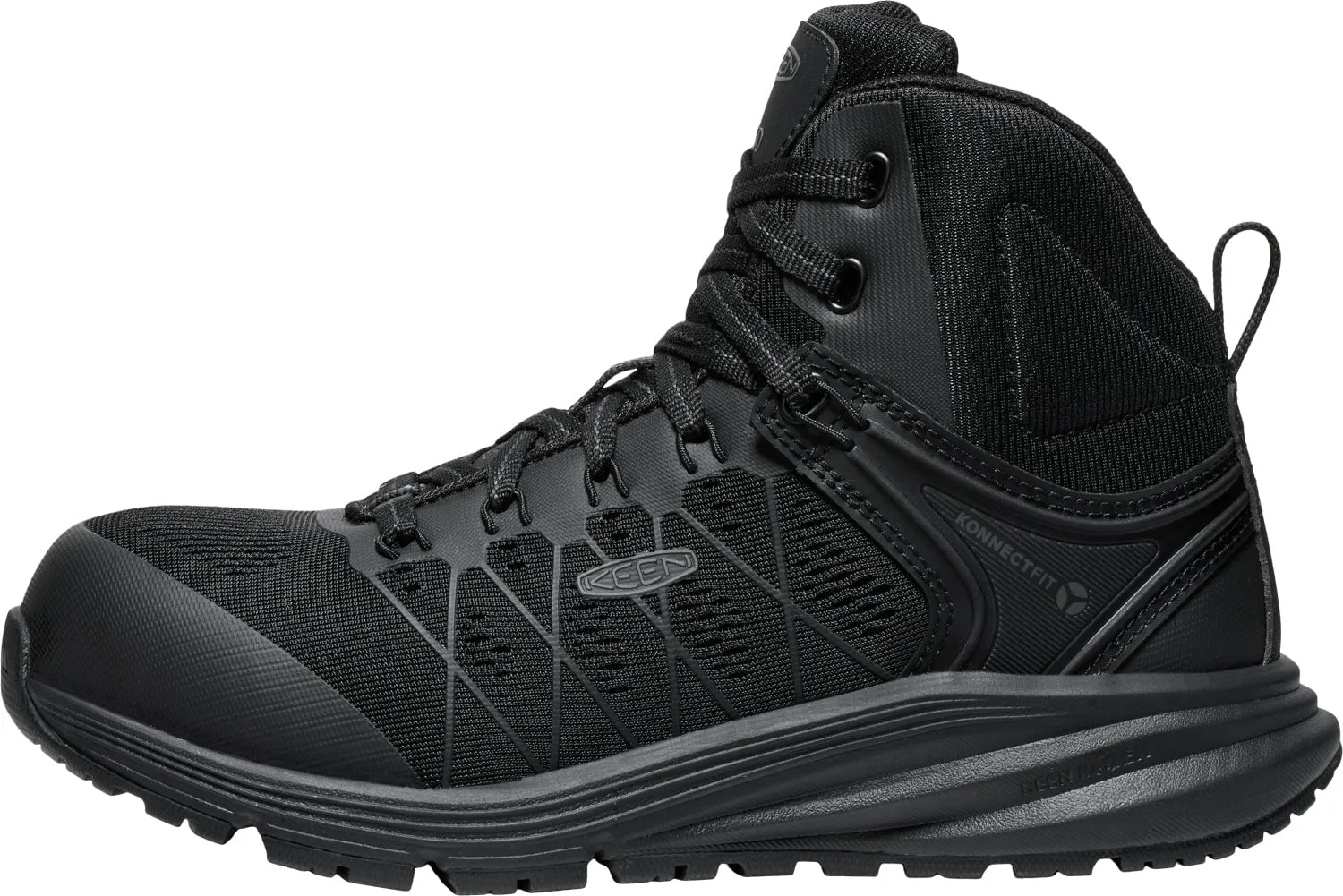 Keen Utility Womens Vista Energy Mid ESD CT Black/Black Synthetic Work Boots