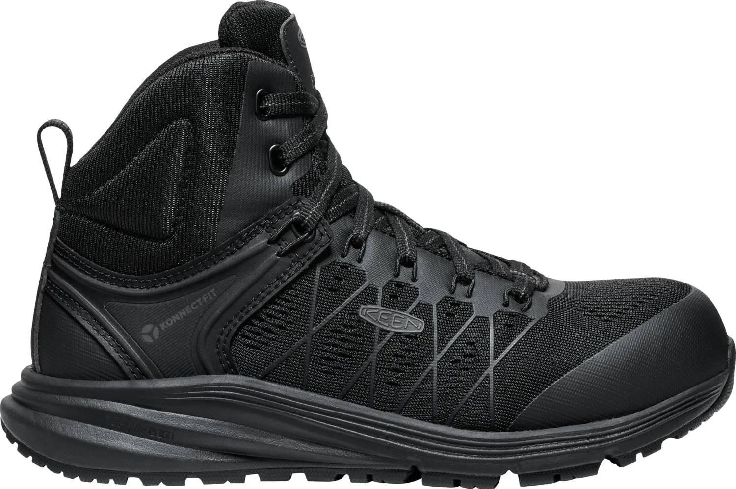 Keen Utility Womens Vista Energy Mid ESD CT Black/Black Synthetic Work Boots