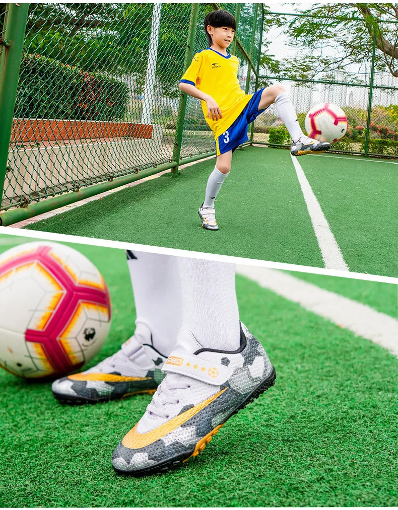 Kids' Soccer Shoes, Magic Tape, Lightweight Training for Youth