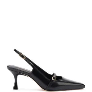 Larroude Ines Pump In Black Leather