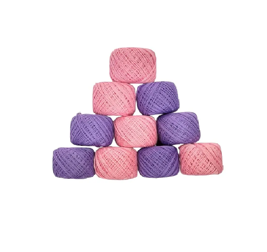 LIPSA ENTERPRISE Cotton Crochet Yarn for Knitting and Crafting Work Hand Work Thread (Light Purple   Pink)