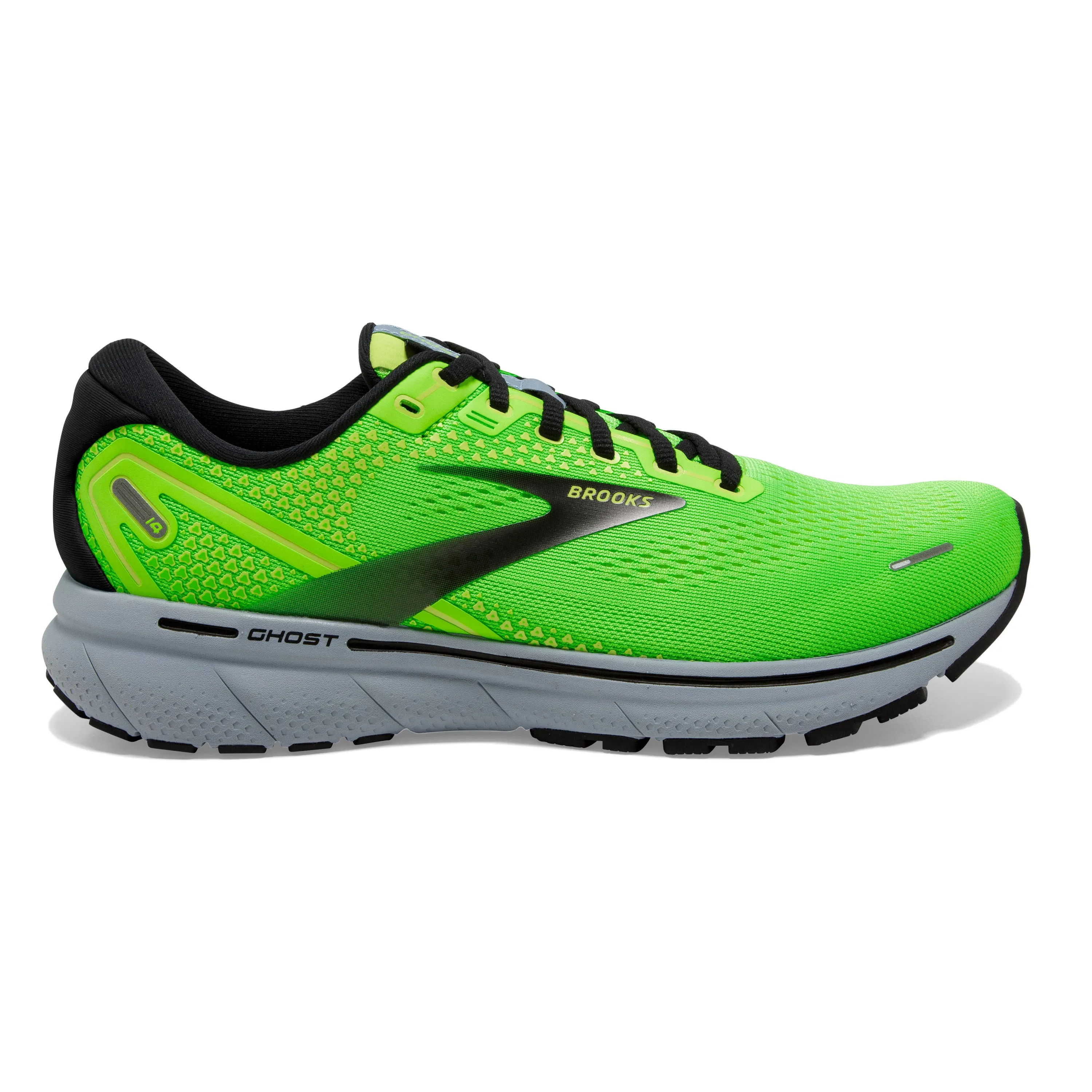 Men's Brooks Ghost 14 Color: Green Gecko/Blue/Black