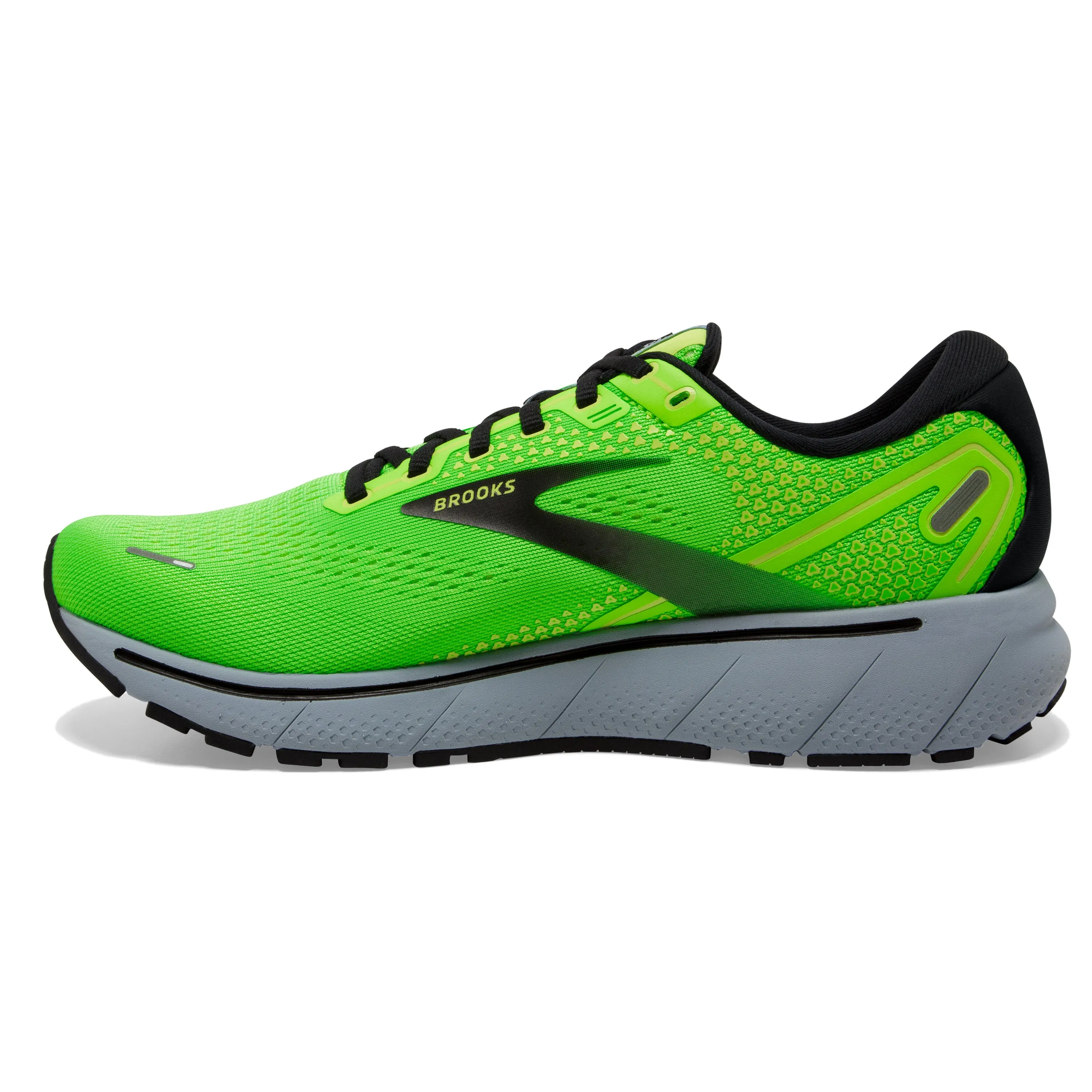 Men's Brooks Ghost 14 Color: Green Gecko/Blue/Black