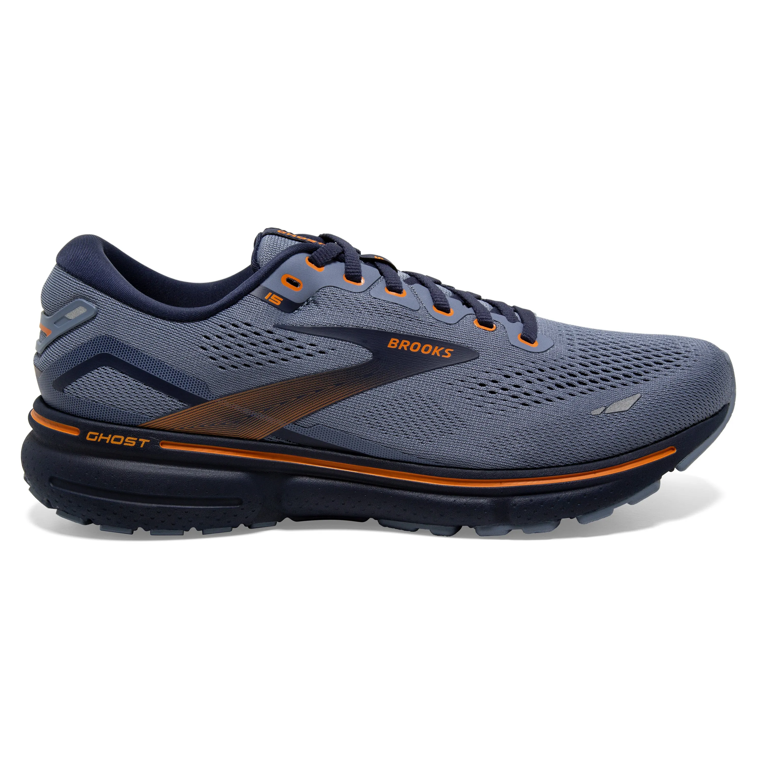 Men's Brooks Ghost 15 1103931D025 Color:  Flintstone/Peacoat/Oak