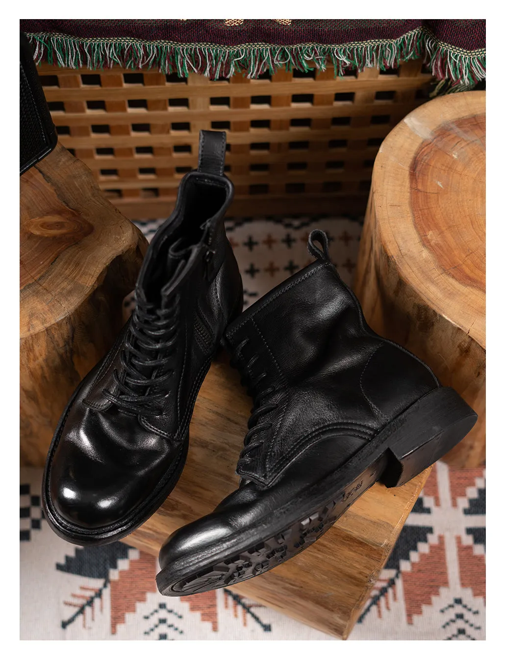 Men's Zip Leather Service Boots