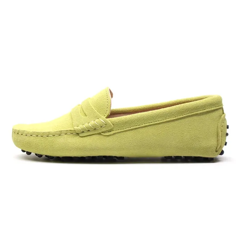 Nice Women Genuine Leather Spring Flat Shoes Casual Loafers Slip On Women's Flats Shoes Moccasins Lady Driving Shoes