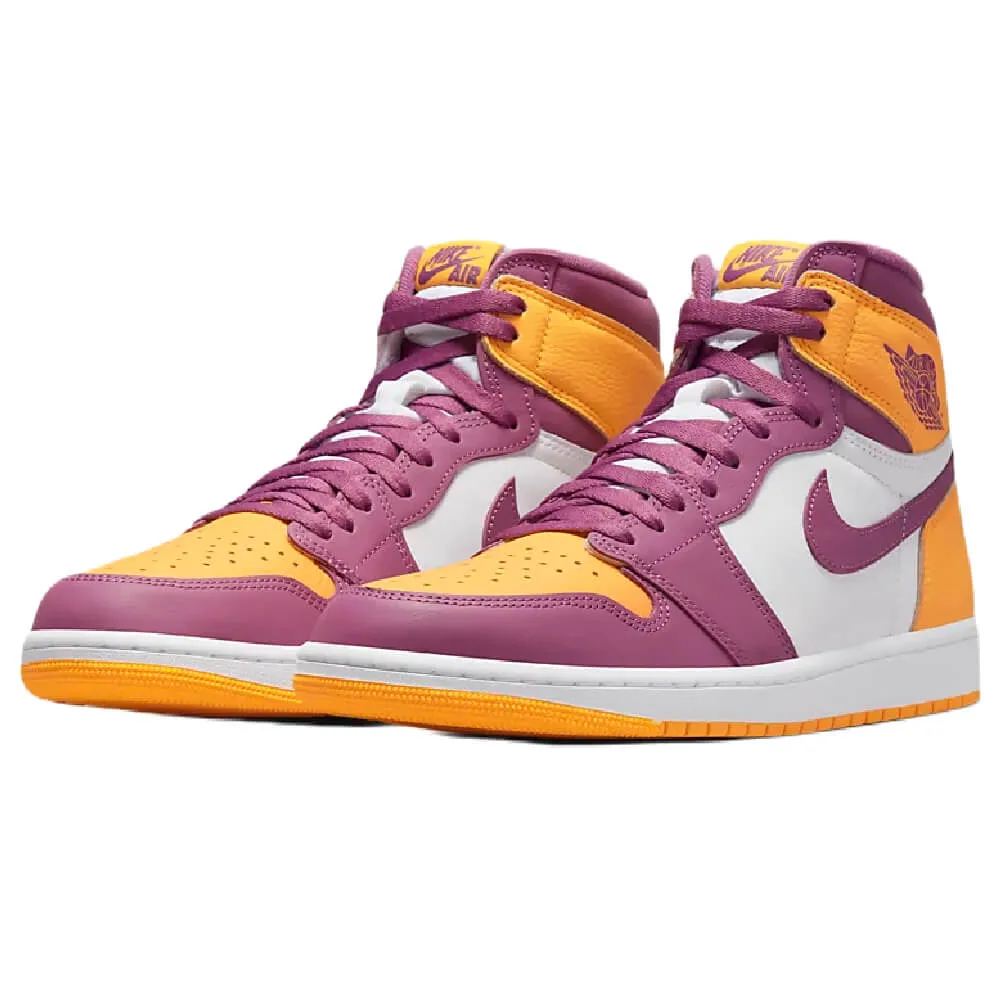 Nike Air Jordan 1 Retro High OG sneakers, lilac/yellow/white