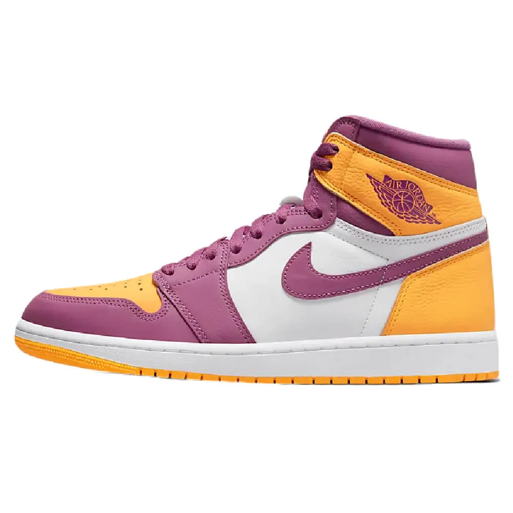 Nike Air Jordan 1 Retro High OG sneakers, lilac/yellow/white