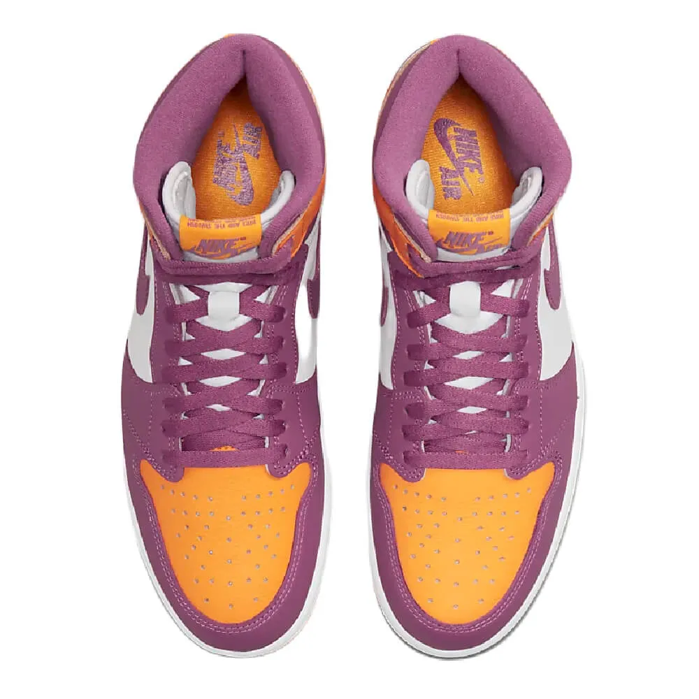 Nike Air Jordan 1 Retro High OG sneakers, lilac/yellow/white